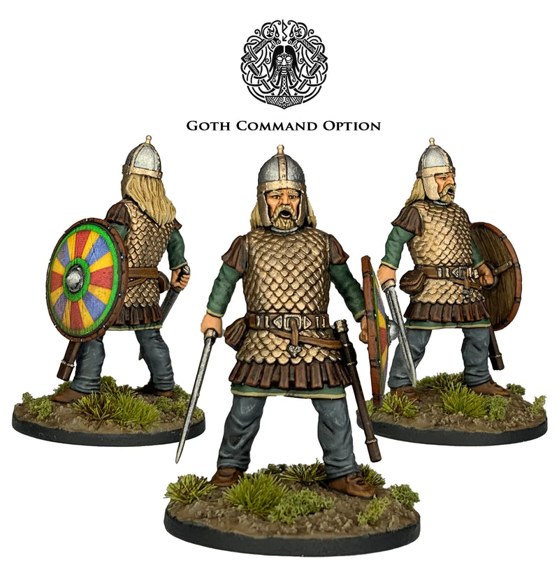 Late Roman Armored Infantry, 28 mm Scale Model Plastic Figures Goth Command Painted Example