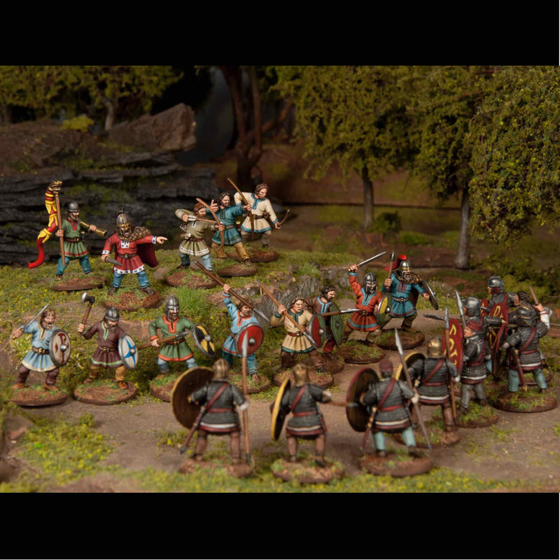 Goth Warriors 28 mm Scale Model Plastic Figures Goth & Roman Battle Diorama