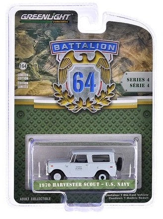 Blister packaging of Greenlight Battalion 64 Series 4 1970 Harvester Scout