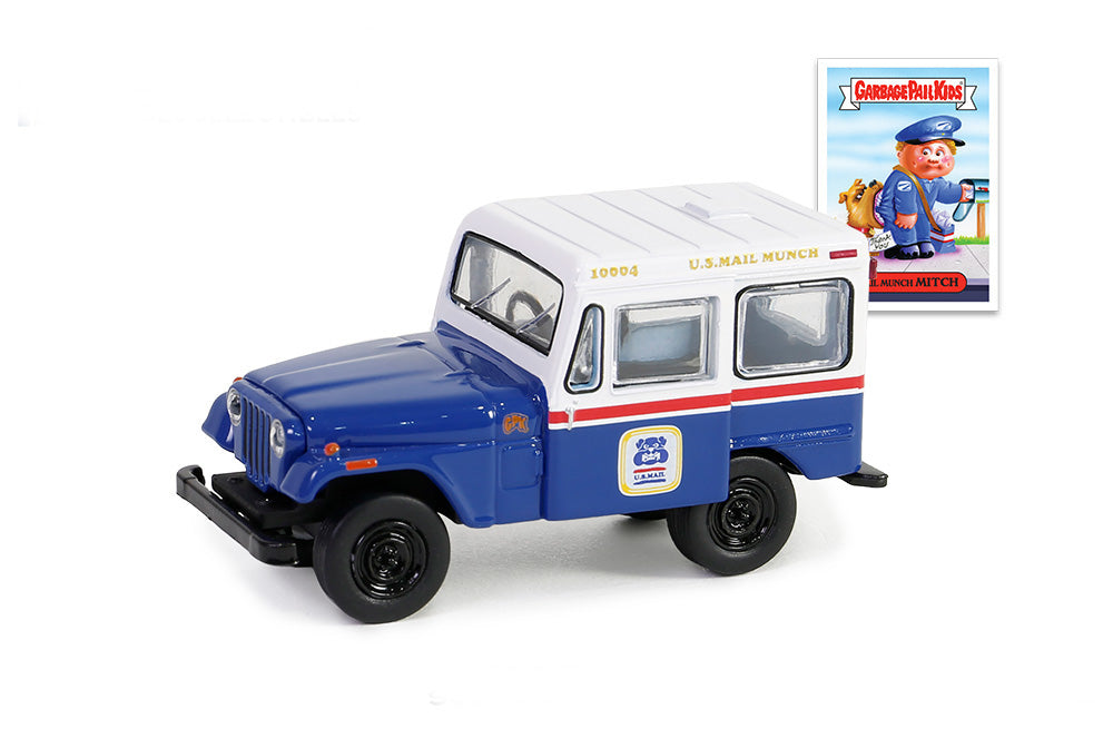 Greenlight Collectibles Garbage Pail Kids Series 6 – Mail Munch Mitch 1970 Jeep DJ-5 1/64 Scale Diecast Model Close Up