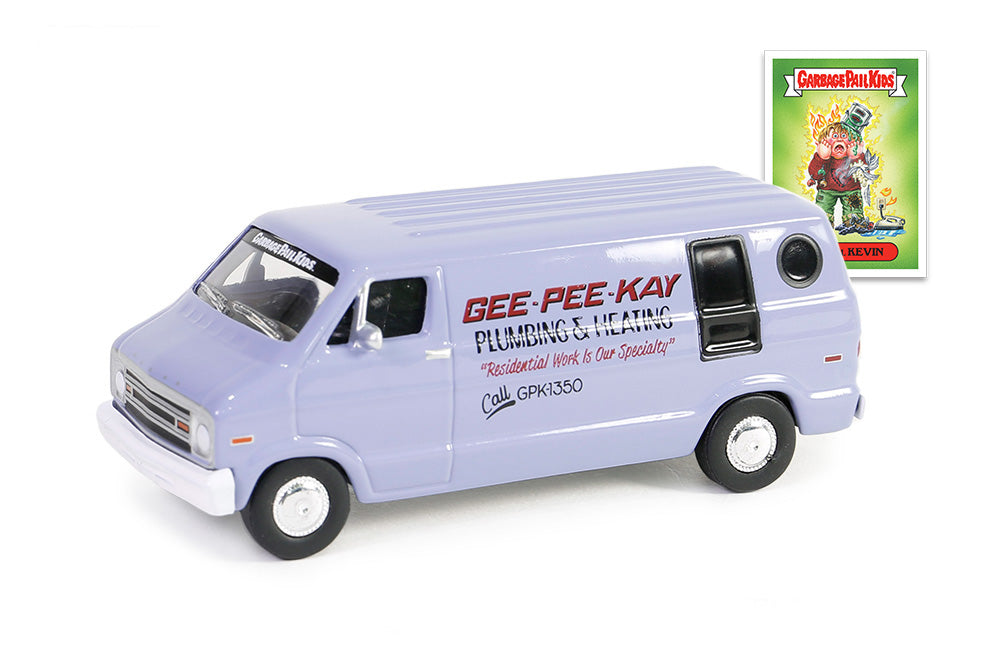 Greenlight Collectibles Garbage Pail Kids Series 6 – Overkill Kevin 1976 Dodge B-100 Van 1/64 Scale Diecast Model Close Up