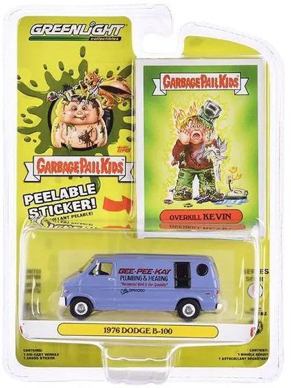 Greenlight Collectibles Garbage Pail Kids Series 6 – Overkill Kevin 1976 Dodge B-100 Van 1/64 Scale Diecast Model Packaging
