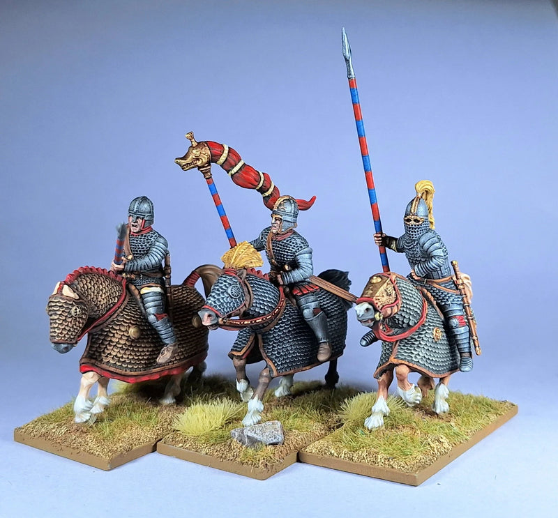 Late Roman Cataphracts, 28 mm Scale Model Plastic Figures Command Group