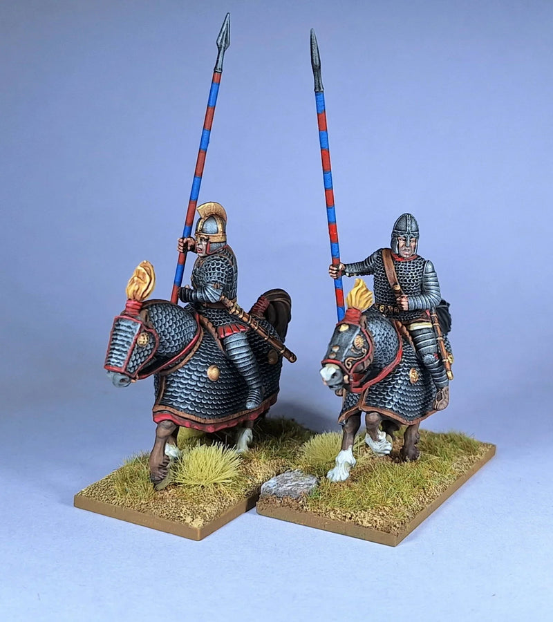 Late Roman Cataphracts, 28 mm Scale Model Plastic Figures Close Up