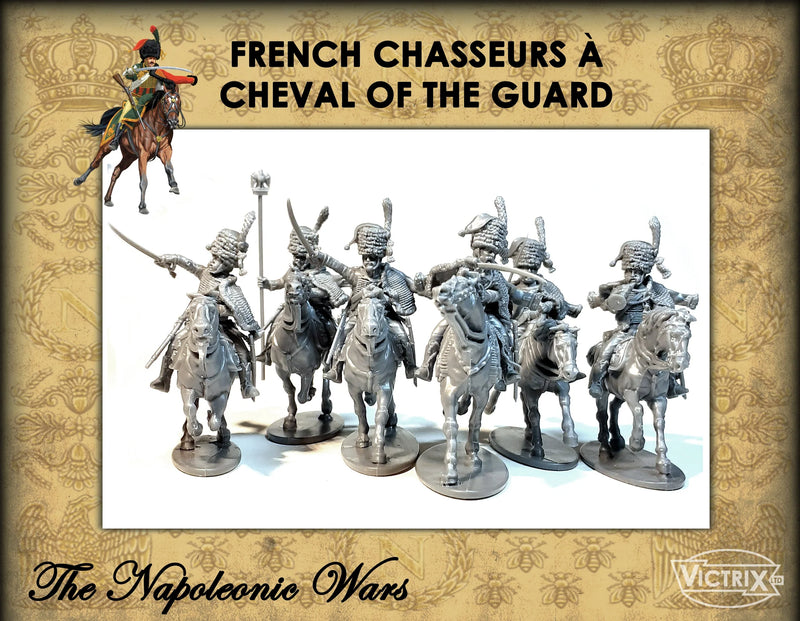 French Chasseur Ã Cheval if the Old Guard, 28 mm Scale Model Plastic Figures Montage