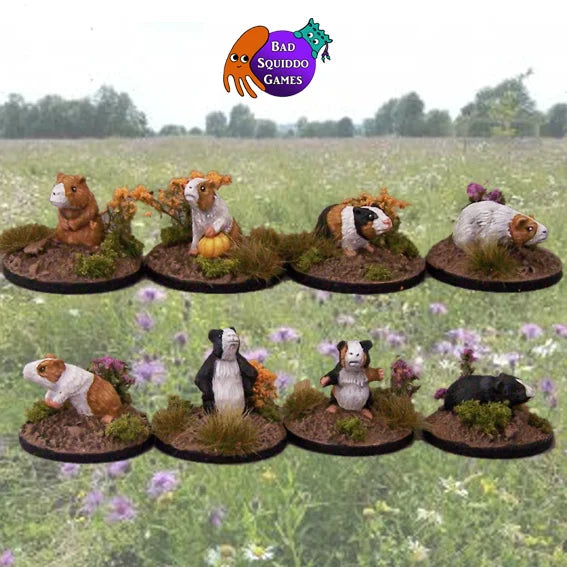 Guinea Pigs 28 mm Scale Model Metal Figures Painted Examples