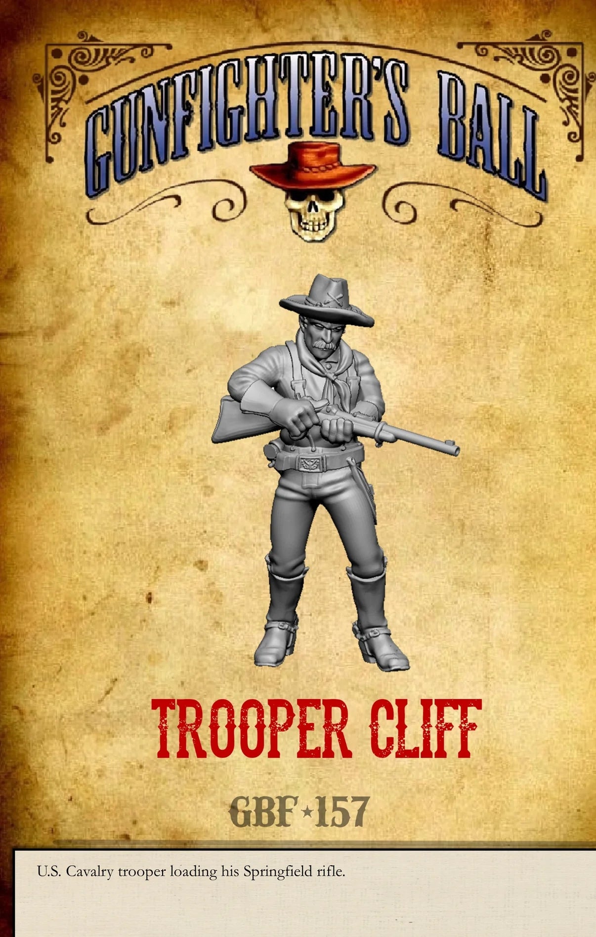 Knuckleduster Miniatures – Gunfighter’s Ball: Hollywood Cavalry Trooper Cliff