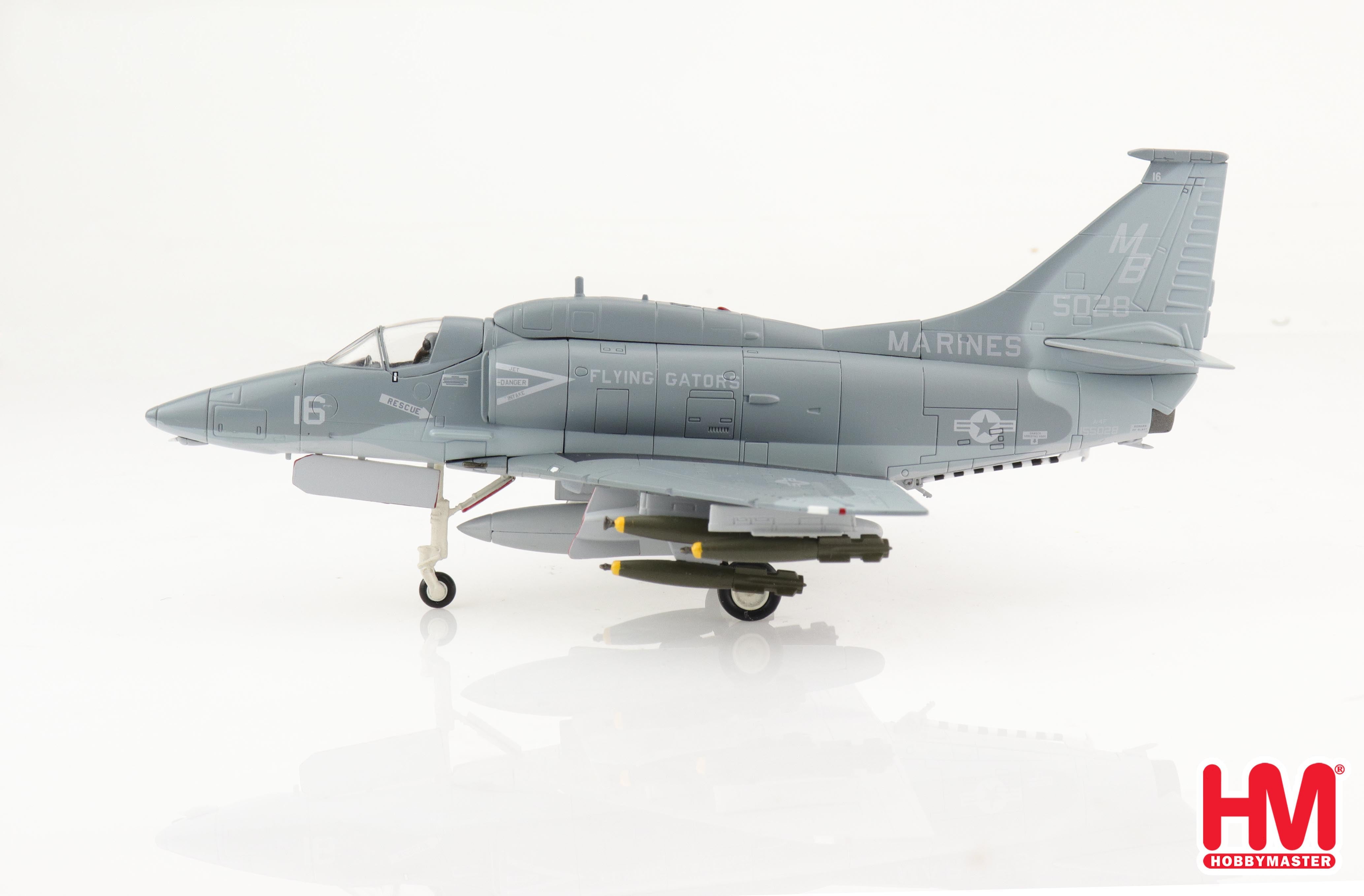 Douglas A-4F Skyhawk USMC VMA-142 “Flying Gators” 1984, 1:72 Scale Diecast Model Left Side View