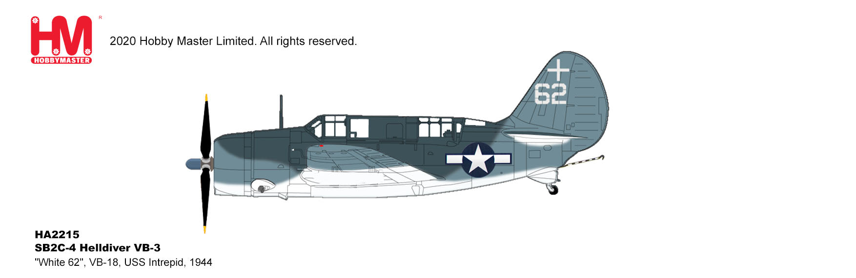 Curtiss SB2C Helldiver VB-18 USS Intrepid, October 1944, 1/72, Scale Diecast Model Illustration