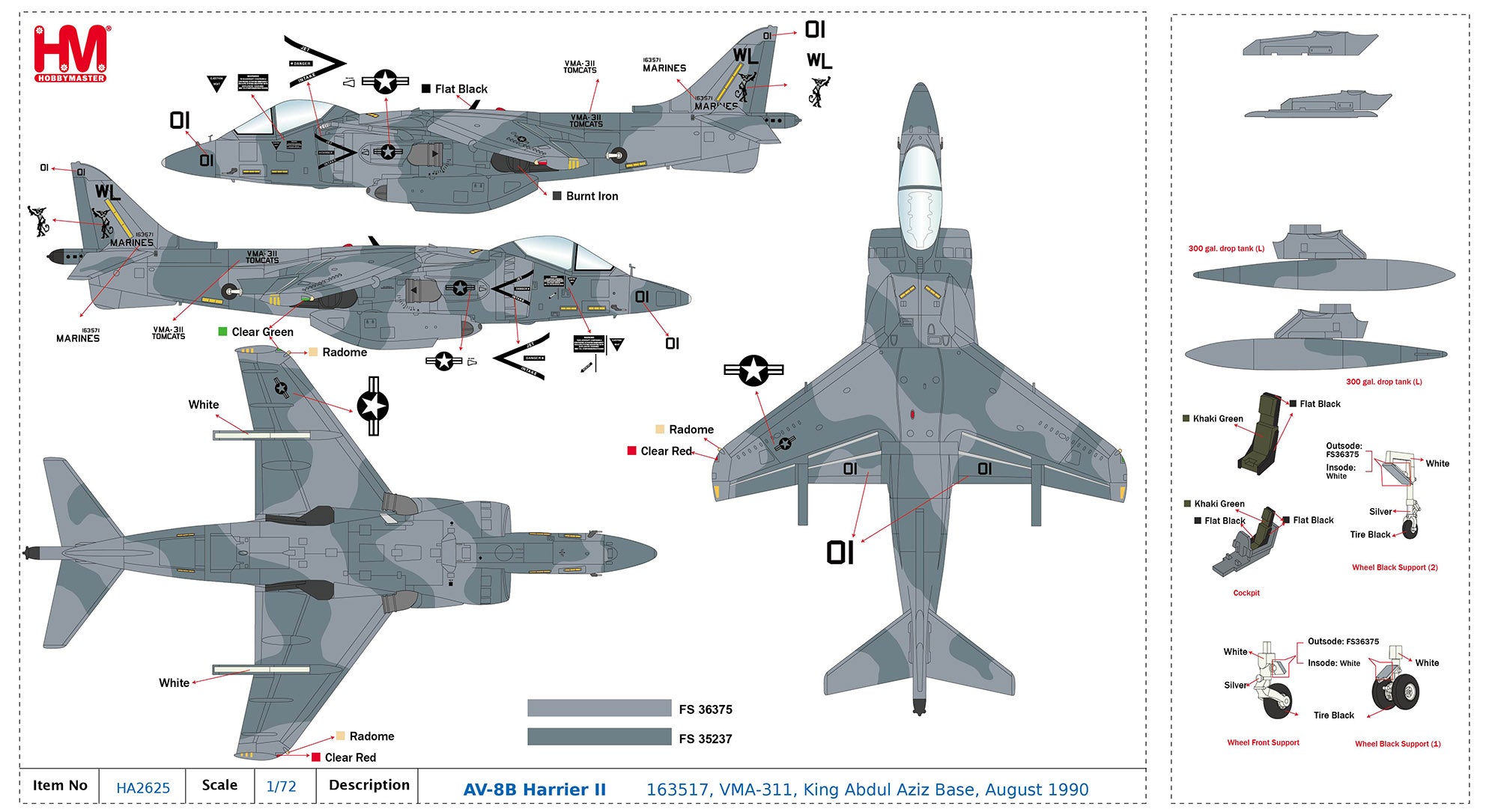Hobby Master | McDonnell Douglas AV-8B Harrier II VMA-311