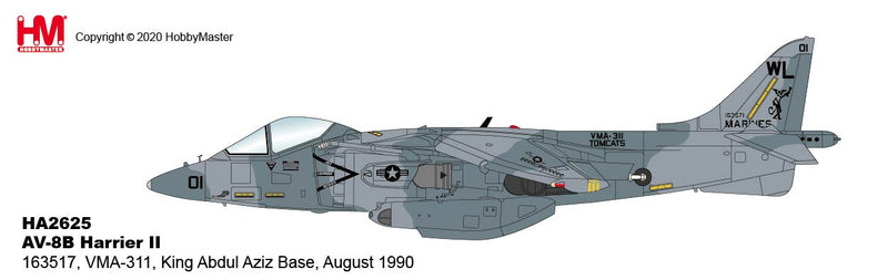 McDonnell Douglas AV-8B Harrier II VMA-311 1990, 1/72 Scale Diecast Model Illustration