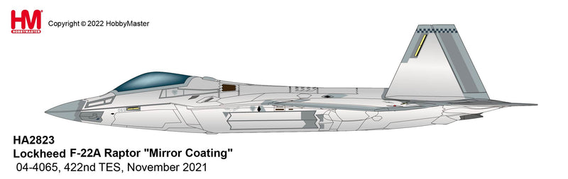 Lockheed Martin F-22A Raptor, 422nd TES “Mirror Paint Finish” 2021, 1:72 Scale Diecast Model Illustration