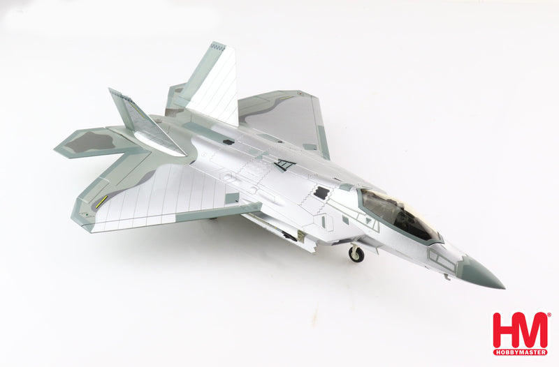 Lockheed Martin F-22A Raptor, 422nd TES “Mirror Paint Finish” 2021, 1:72 Scale Diecast Model Right Front View