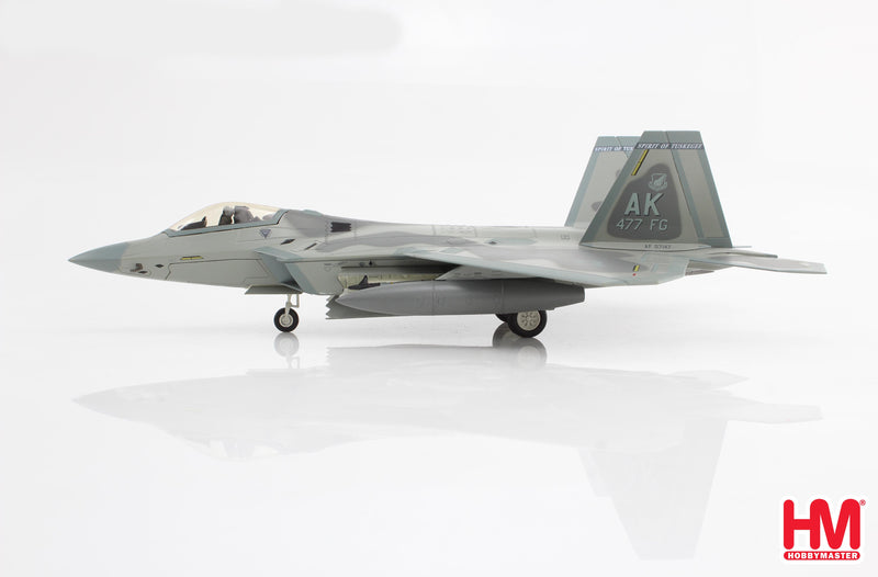 Lockheed Martin F-22A Raptor, 477th FG “Spirit of Tuskegee” 2013, 1:72 Scale Diecast Model Left Side View