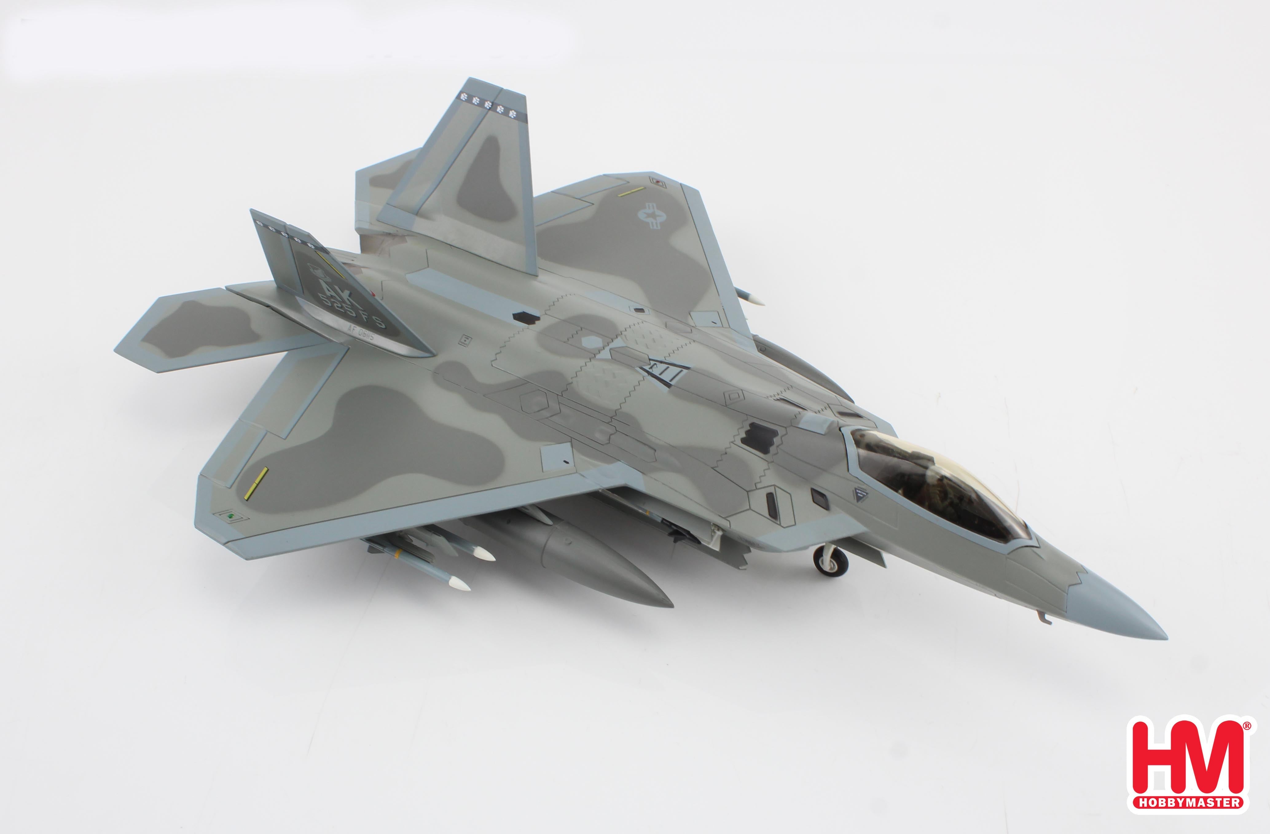 Lockheed Martin F-22A Raptor, 525th FS, 3rd FW Elmendorf AFB 2011, 1:72 Scale Diecast Model Right Front View