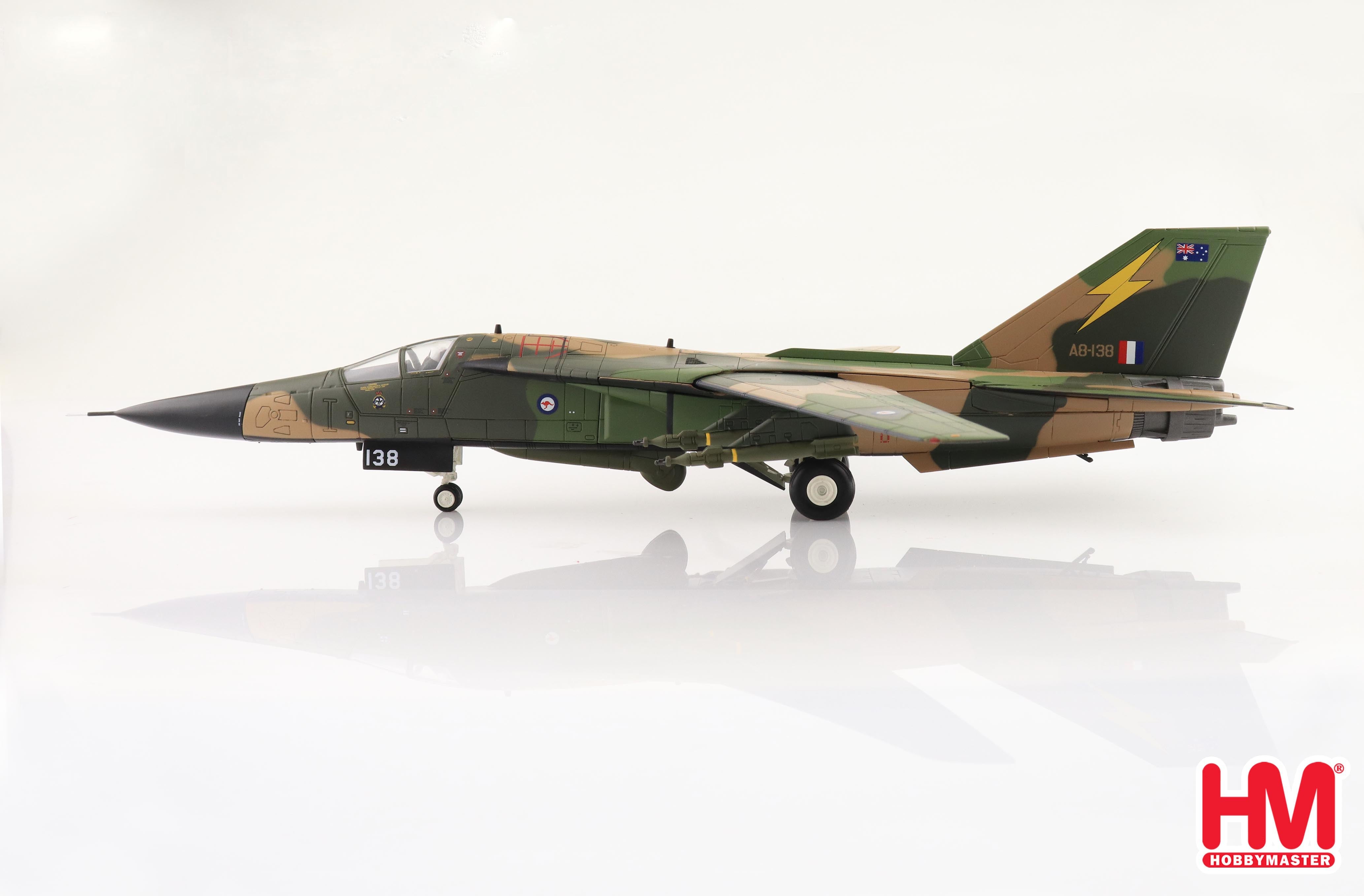 General Dynamics F-111C Aardvark “Pack Tack Prototype” No.1 Squadron RAAF, 1984, 1:72 Scale Diecast Model Left Side View