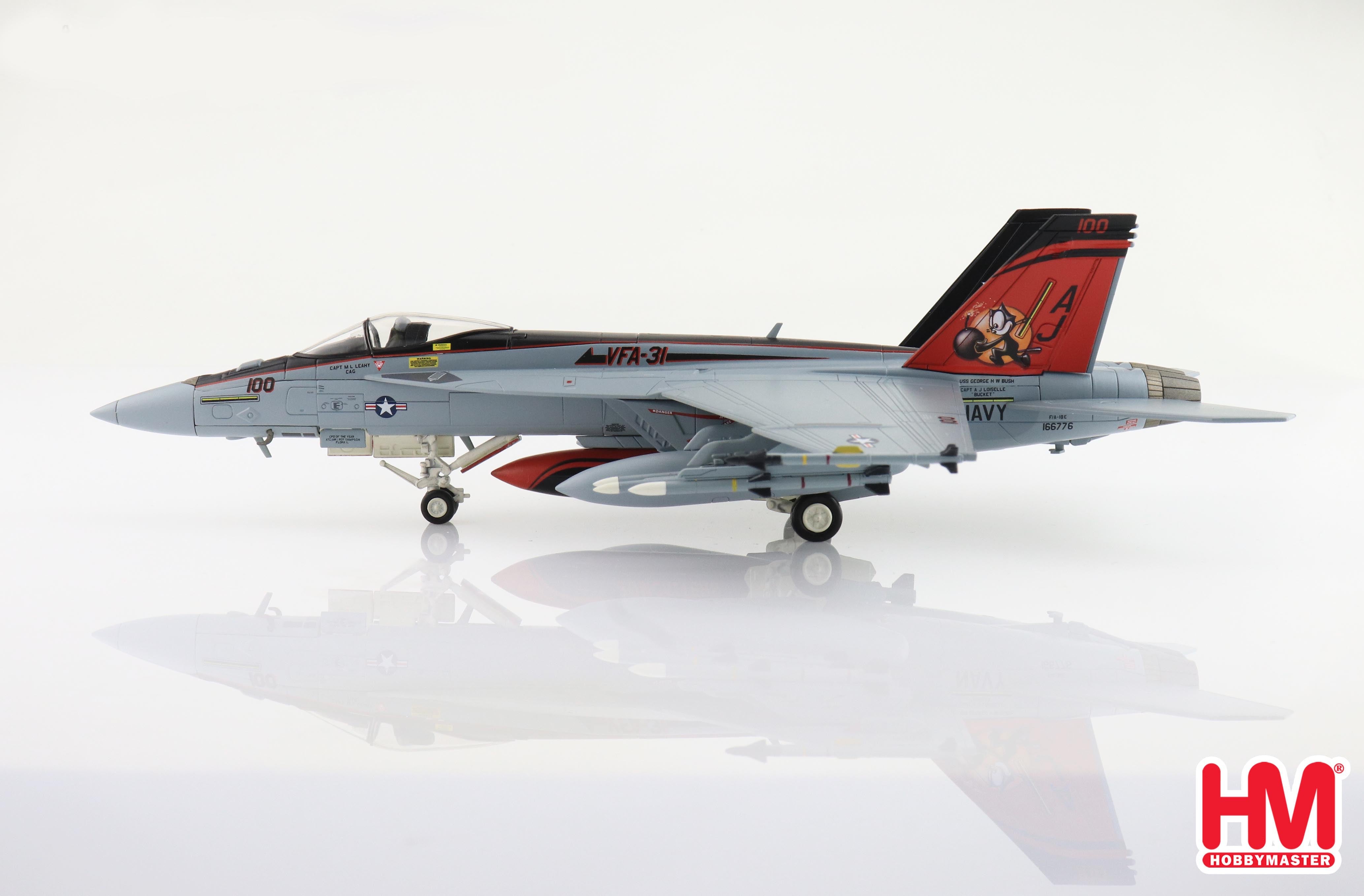 Boeing F/A-18E Super Hornet, VFA-31 “Tomcatters” USS George H.W. Bush, 2011, 1:72 Scale Diecast Model Left Side View