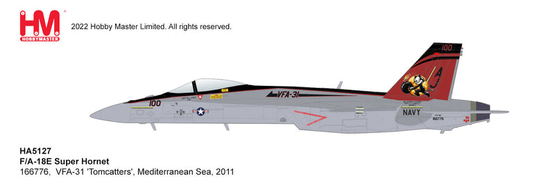 Boeing F/A-18E Super Hornet, VFA-31 “Tomcatters” USS George H.W. Bush, 2011, 1:72 Scale Diecast Model Illustration