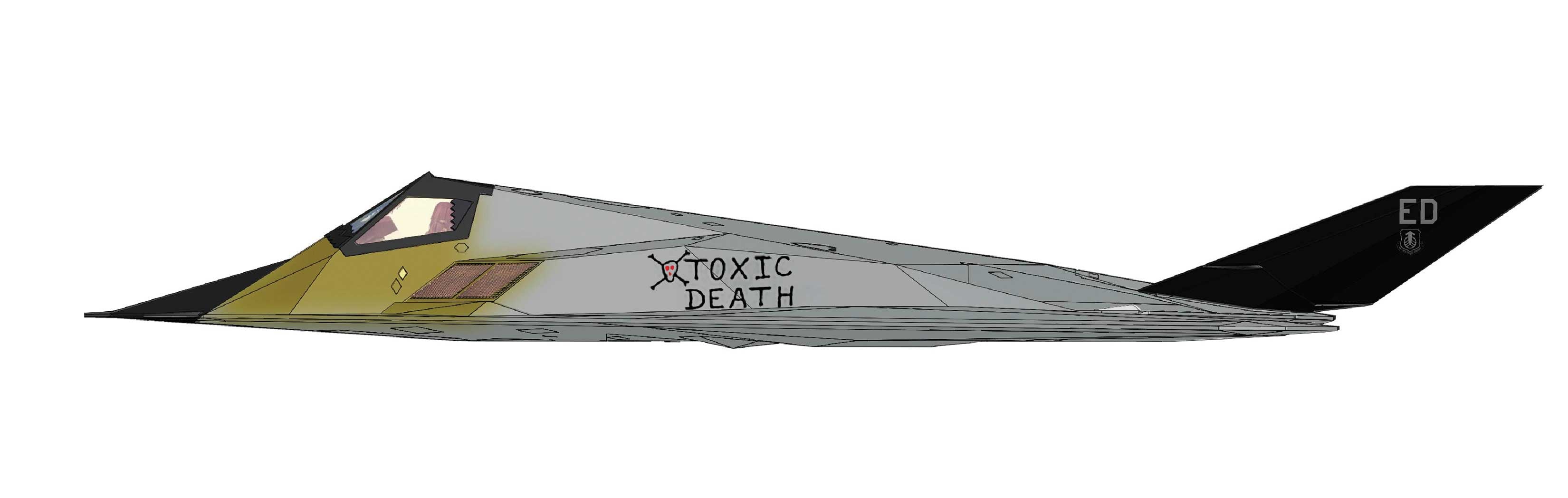 Lockheed Martin F-117A Nighthawk “Toxic Death” 1991, 1:72 Scale Diecast Model Illustration