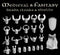 Medieval & Fantasy Heads, Cloaks & Shields, 28 mm Scale Plastic Examples