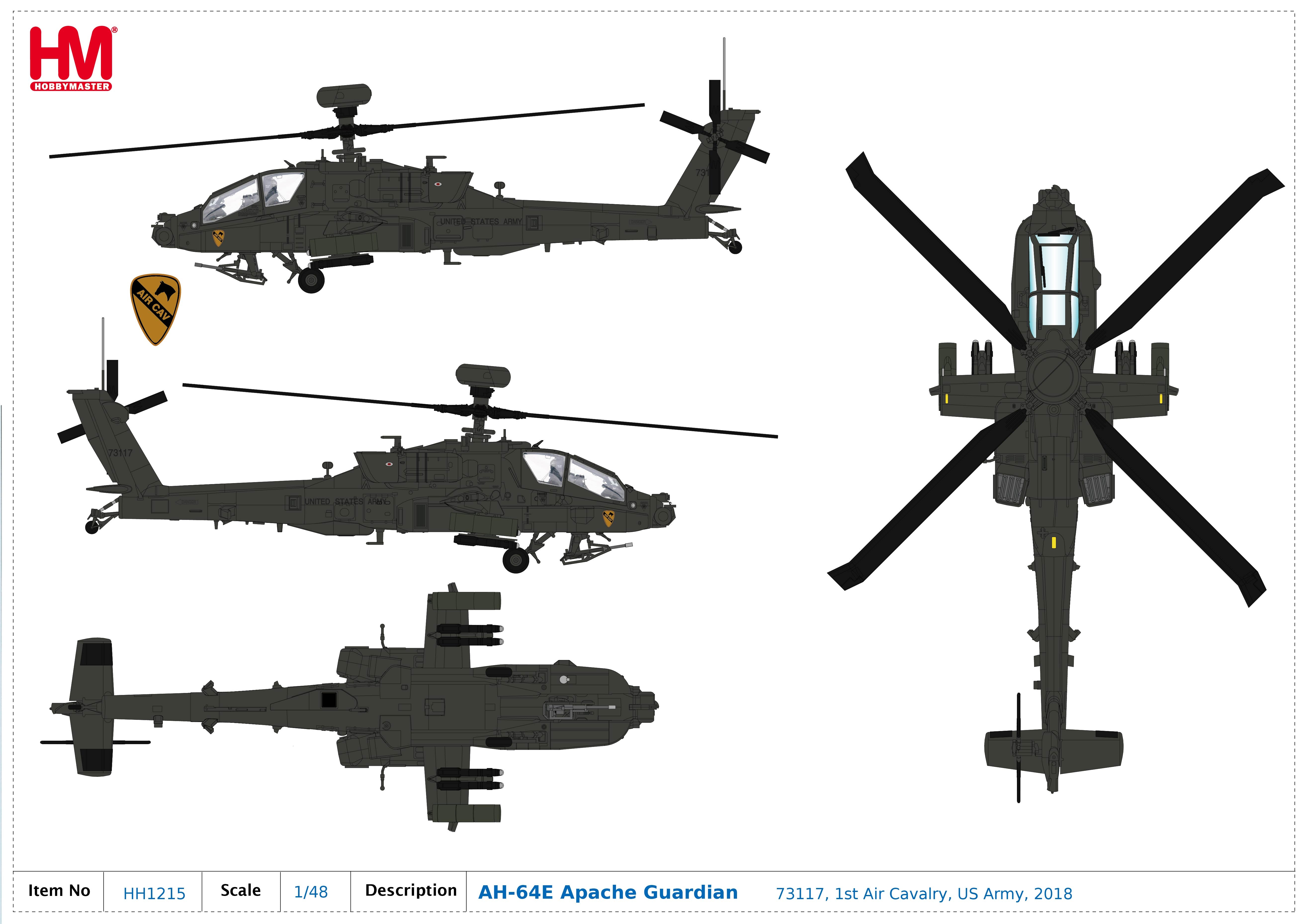 Hobby Master | Boeing AH-64E Apache Guardian 1st Air Cavalry