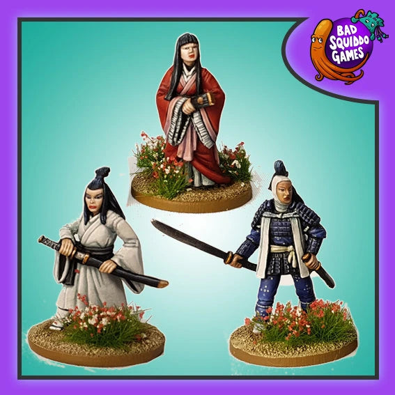 Hōjō Masako & Handmaidens 28 mm Scale Model Metal Figures