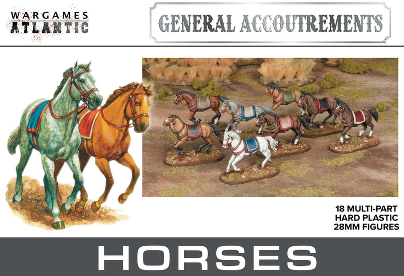 Horses, 28 mm Scale Model Plastic Figures