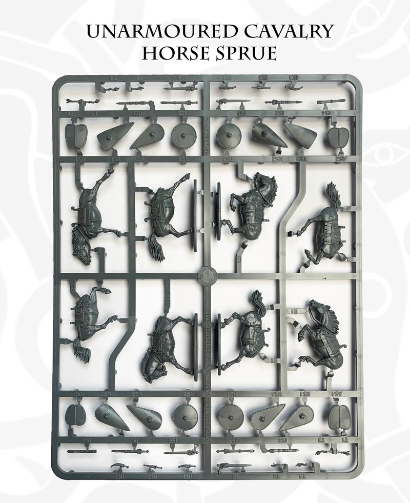 Norman Unarmored Cavalry, 28 mm Scale Model Plastic Figures Horse Sprue