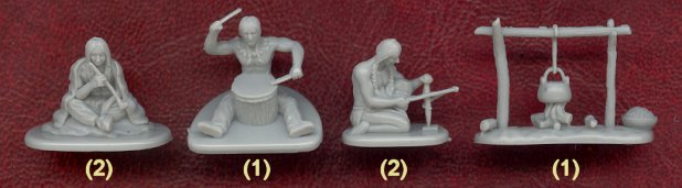 Eastern Early Friendly Indians 1/72 Scale Plastic Figures Poses 2