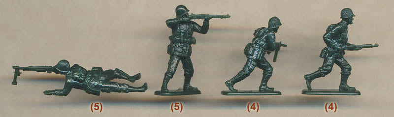 World War II Easy Company American, 1/72 Scale Plastic Figures Poses 1