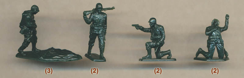 World War II Easy Company American, 1/72 Scale Plastic Figures Poses 3