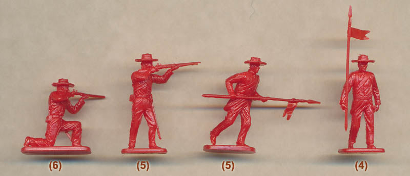 Mexican Round Hat Infantry, 1/72 Scale Plastic Figures Poses 1