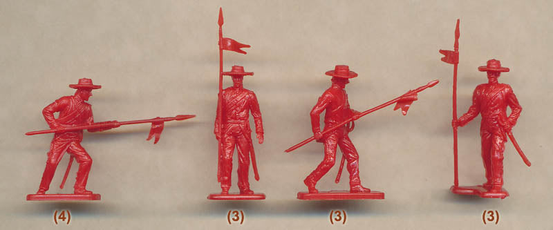 Mexican Round Hat Infantry, 1/72 Scale Plastic Figures Poses 2