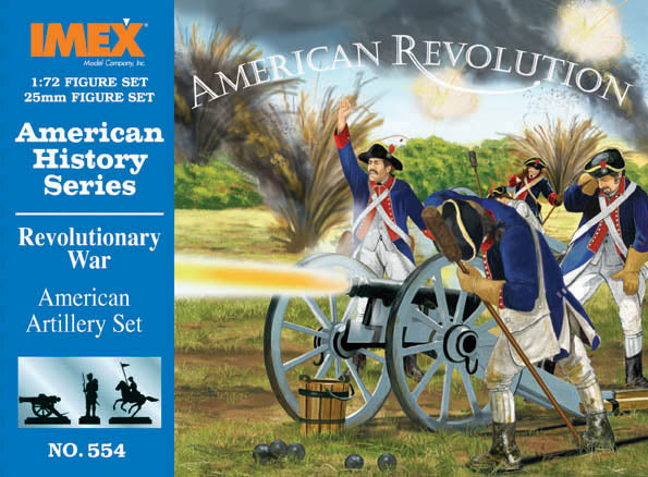 American Revolution American Artillery Set, 1/72 Scale Plastic Figures