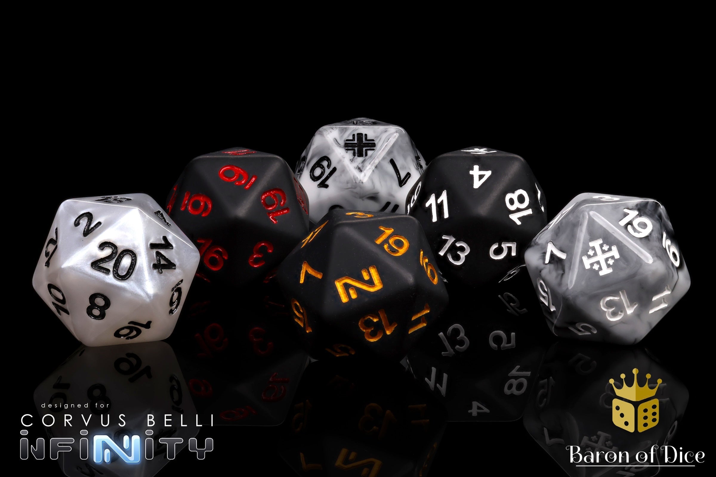 Infinity: Military Orders - Official Dice Set Close Up
