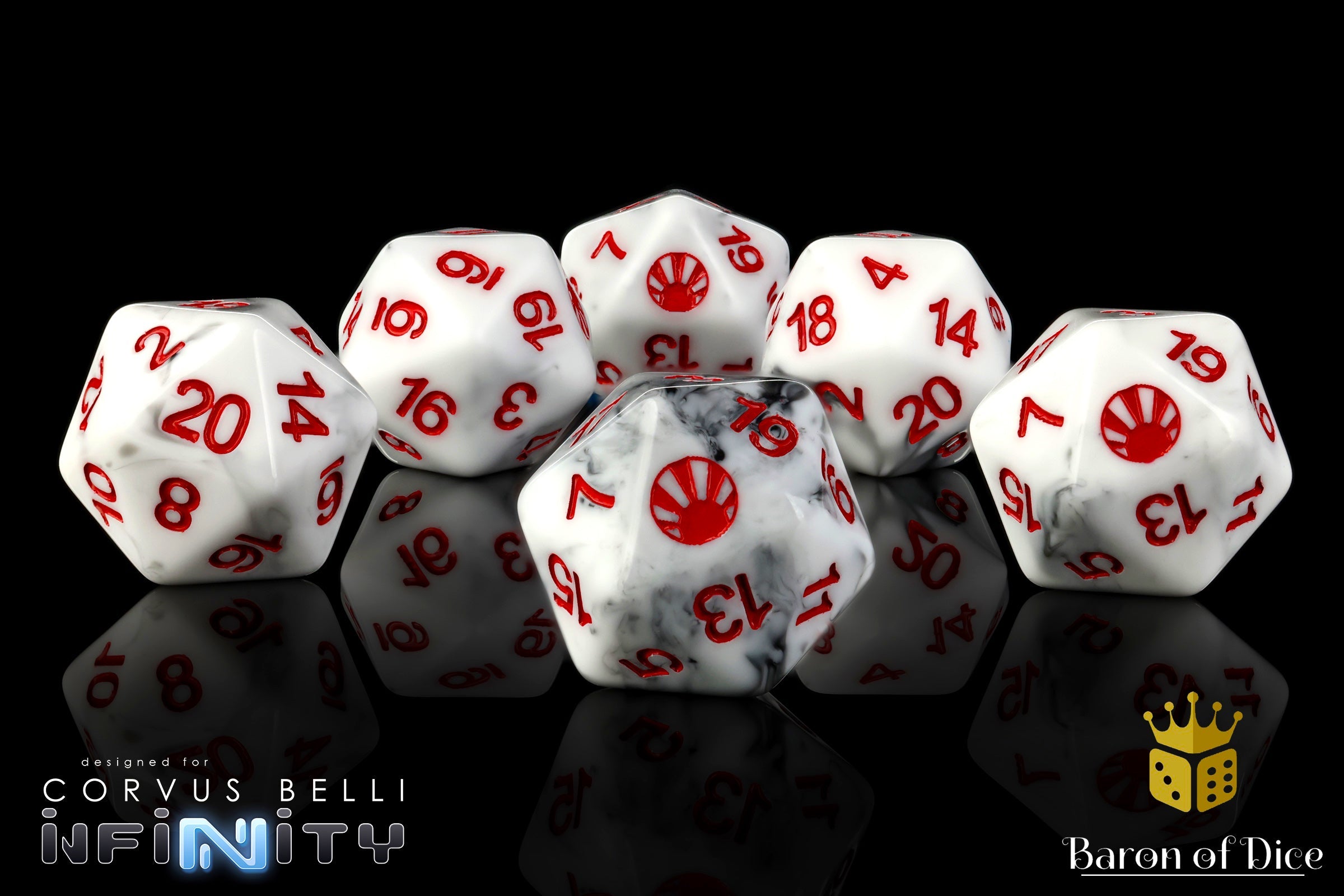 Infinity: Japanese Secessionist Army (JSA) - Official Dice Set Close Up