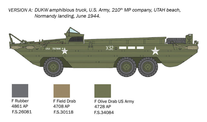 Italeri DUKW 2½ Ton Amphibious Truck “D-Day 80° Anniversary” 1/72 Scale Model Kit Version A