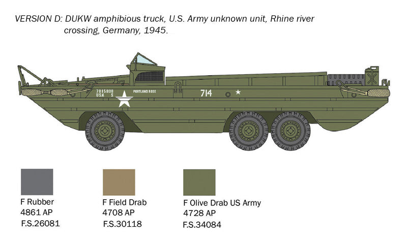 Italeri DUKW 2½ Ton Amphibious Truck “D-Day 80° Anniversary” 1/72 Scale Model Kit Version D