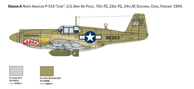 North American P-51A Mustang 1/72 Scale Model Kit Version A