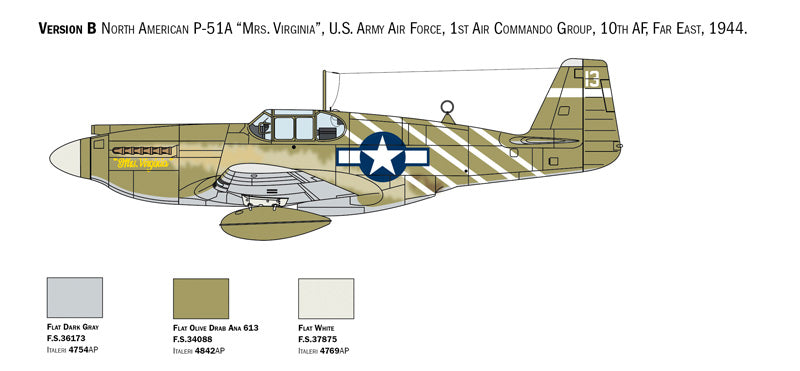 North American P-51A Mustang 1/72 Scale Model Kit Version B