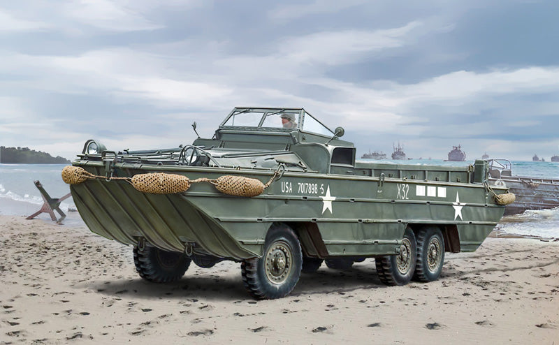 Italeri DUKW 2½ Ton Amphibious Truck “D-Day 80° Anniversary” 1/72 Scale Model Kit Box Art