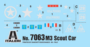 taleri M3A1 Scout Car 1/72 Scale Model Kit Decals