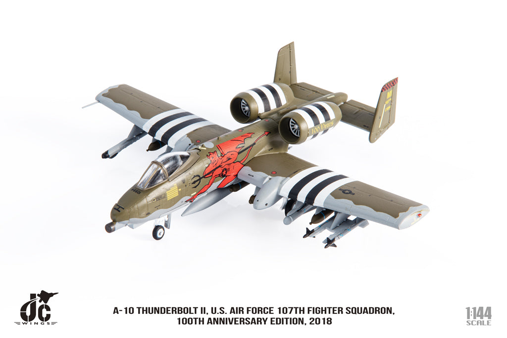 Fairchild Republic A-10 Thunderbolt II, 107th FS, 2018 1/144 Scale Diecast Model Left Front View