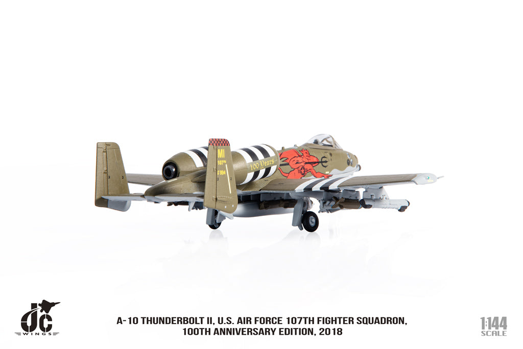 Fairchild Republic A-10 Thunderbolt II, 107th FS, 2018 1/144 Scale Diecast Model Right Rear View