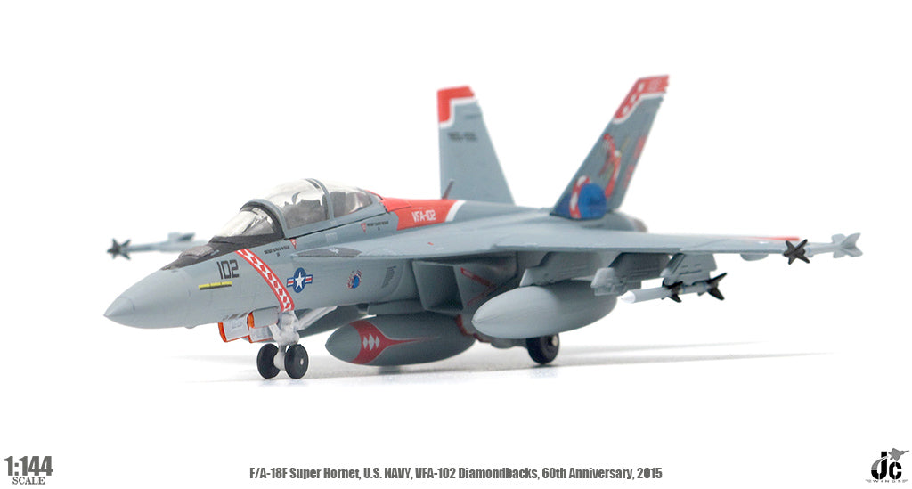 Boeing F/A-18F Super Hornet, VFA-102 Diamondbacks, 60th Anniversary, 2015, 1:144 Scale Diecast Model