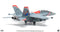 Boeing F/A-18F Super Hornet, VFA-102 Diamondbacks, 60th Anniversary, 2015, 1:144 Scale Diecast Model Right Rear View