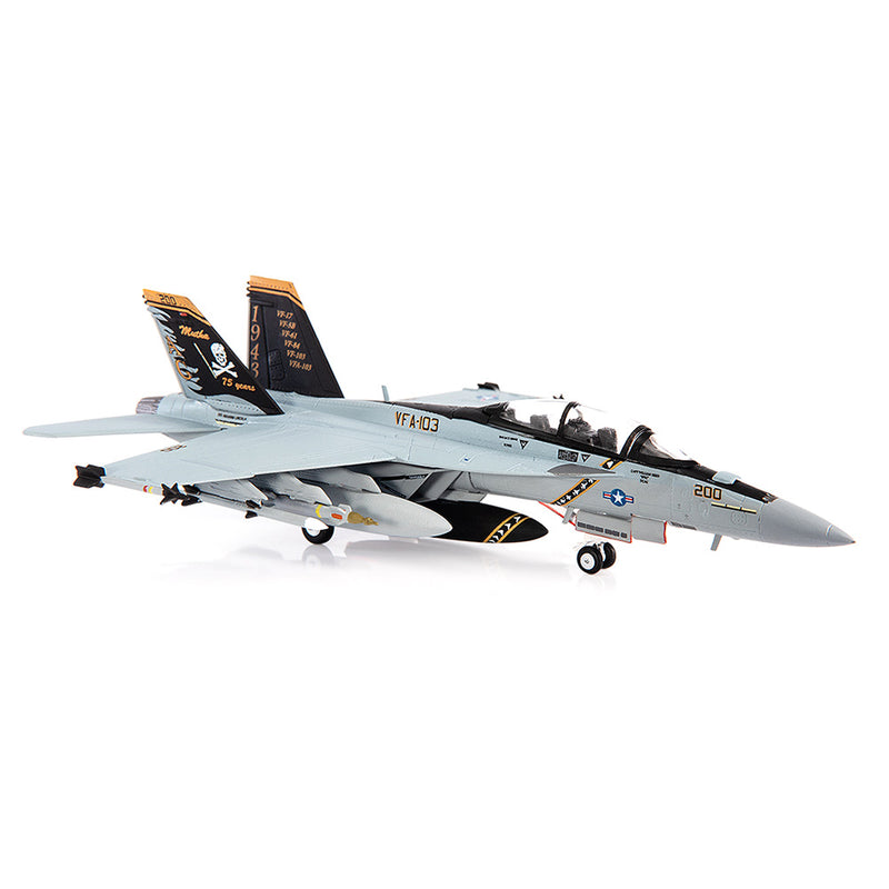 Boeing F/A-18F Super Hornet, VFA-103 Jolly Rogers, 75th Anniversary, 2018, 1:144 Scale Diecast Model Right Front View