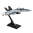 Boeing F/A-18F Super Hornet, VFA-103 Jolly Rogers, 75th Anniversary, 2018, 1:144 Scale Diecast Model Right Front On Stand