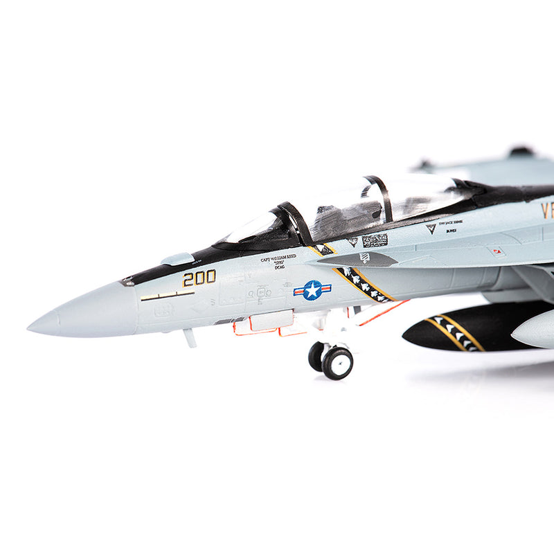 Boeing F/A-18F Super Hornet, VFA-103 Jolly Rogers, 75th Anniversary, 2018, 1:144 Scale Diecast Model Nose Close Up