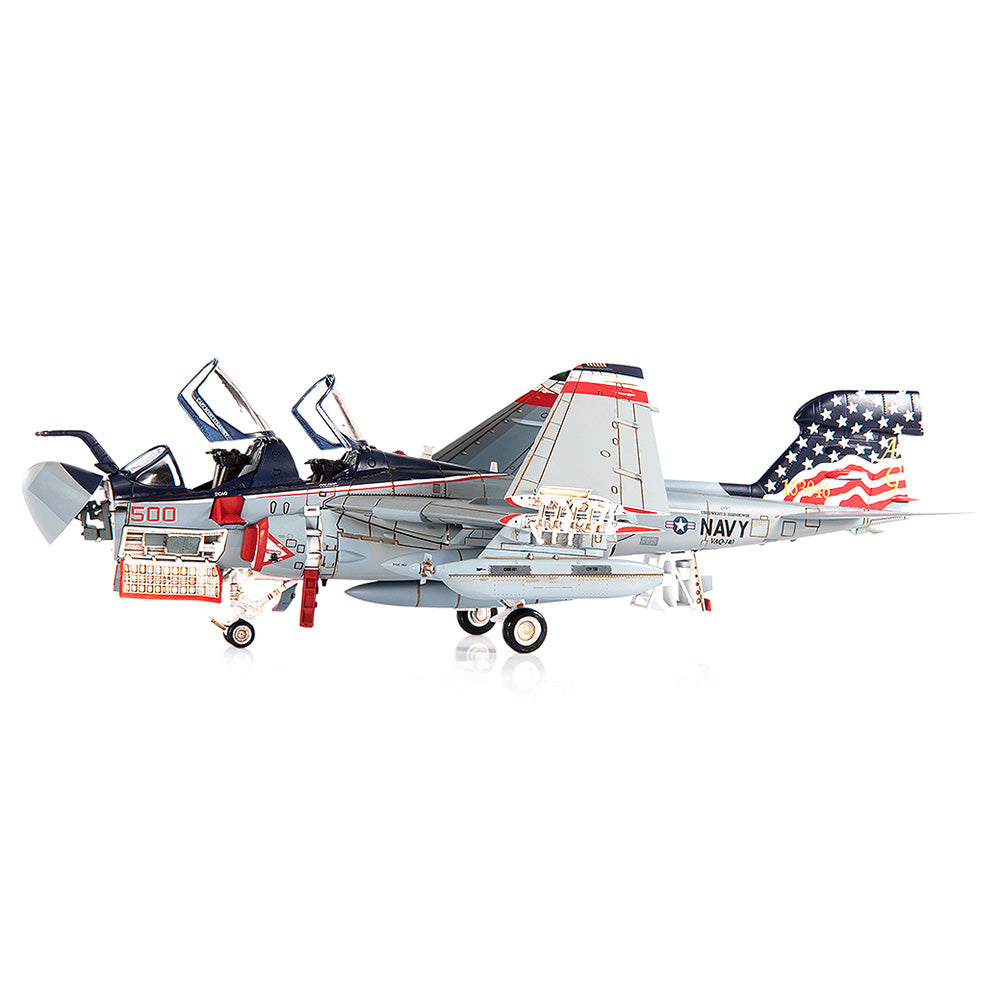 Northrop Grumman EA-6B Prowler VAQ-140 “Patriots” 2006, 1:72 Scale Diecast Model Left Side View Open Panels & Cockpit